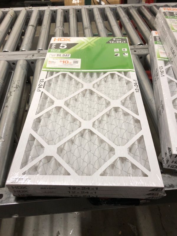 Photo 2 of 12 in. x 24 in. x 1 in. Standard Pleated Air Filter FPR 5 (3-Pack)