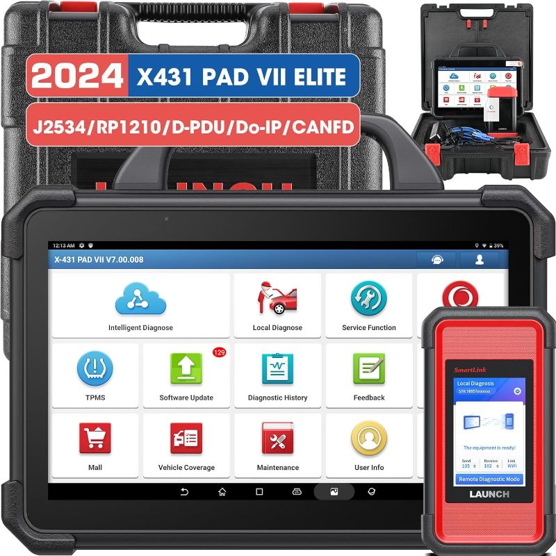 Photo 1 of LAUNCH X431 PAD VII Elite, 2024 Newest Top J2534 Reprogramming Tool, Intelligent Topology Map Bi-Directional Diagnostic Scanner, ECU Coding, 2 Years Free Update, Upgraded of X431 PAD3, 60+ Services