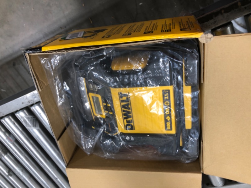 Photo 2 of DEWALT DXAEJ14 Digital Portable Power Station Jump Starter: 1400 Peak/700 Instant Amps, 120 PSI Digital Air Compressor, 3.1A USB Ports, Battery Clamps , Yellow