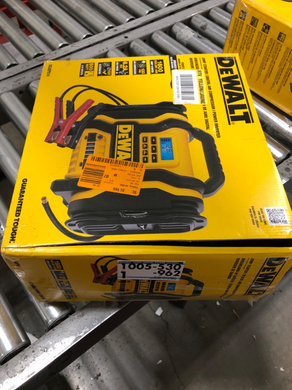 Photo 3 of DEWALT DXAEPS14 1600 Peak Battery Amp 12V Automotive Jump Starter/Power Station with 500 Watt AC Power Inverter, 120 PSI Digital Compressor, and USB Power , Yellow