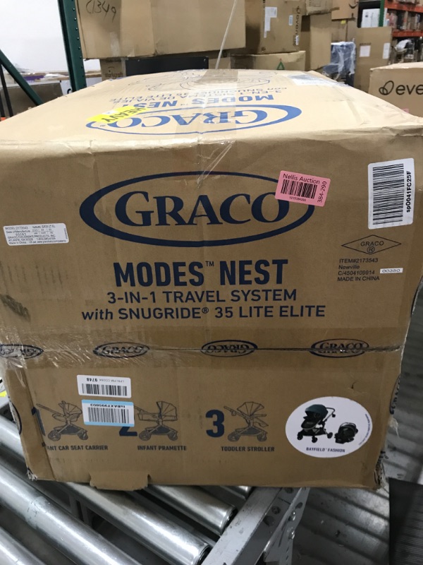 Photo 7 of Graco Modes Nest Travel System, Includes Baby Stroller with Height Adjustable Reversible Seat, Pram Mode, Lightweight Aluminum Frame and SnugRide 35 Lite Elite Infant Car Seat, Bayfield Nest Bayfield