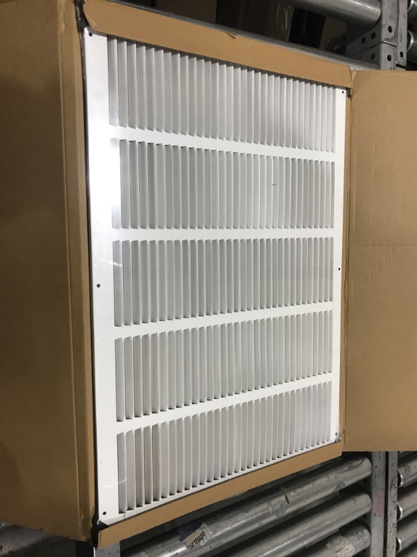 Photo 2 of 25"w X 16"h Steel Return Air Grilles - Sidewall and Ceiling - HVAC Duct Cover - White [Outer Dimensions: 26.75"w X 17.75"h] 25"w X 16"h White