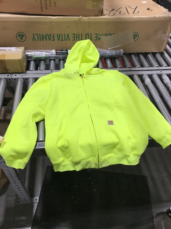 Photo 2 of Carhartt Men's Loose Fit Midweight Full-Zip Sweatshirt X-Large Brite Lime