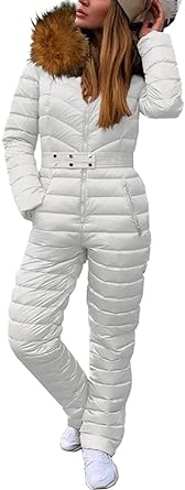 Photo 1 of Cicy Bell Women's Onesies Ski Suits Winter Outdoor Sports Jumpsuit Fur Collar Coat Waterproof Windproof Hooded Snowsuit
