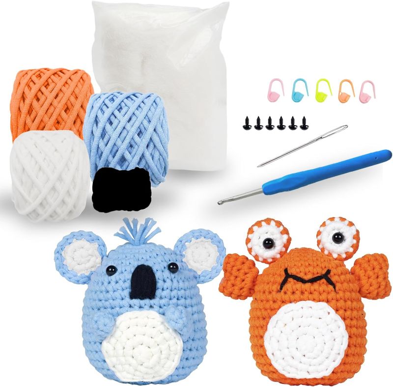 Photo 1 of Beginner Crochet Kit, Crochet Kits for Kids and Adults, Crochet Kit for Beginners with Step-by-Step Video Tutorials, DIY Knitting Supplies 