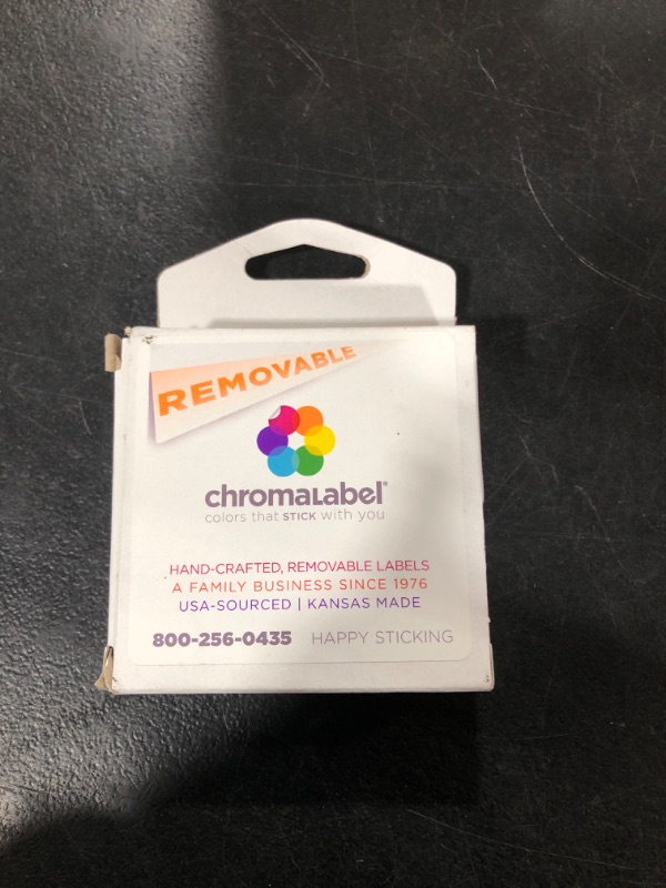 Photo 2 of ChromaLabel 0.75 Inch Round Label Permanent Color Code Dot Stickers, 1000 Labels per Dispenser Box, Fluorescent Red Orange 