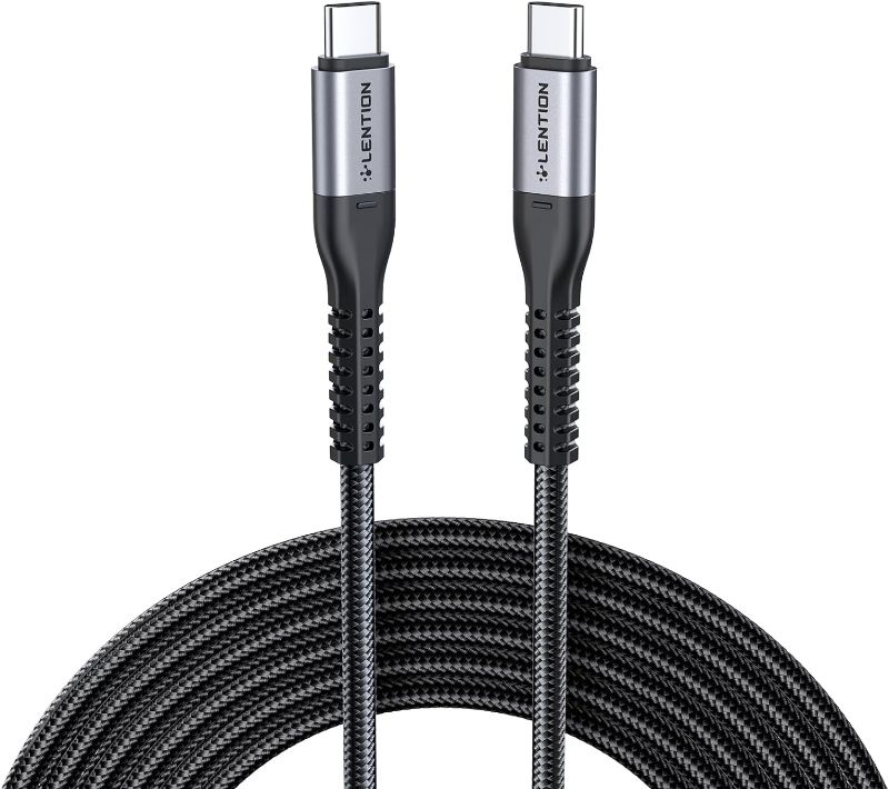 Photo 1 of LENTION USB C to USB C Cable 6.6ft 60W, Type C 20V/3A Fast Charging Braided Cord Compatible with iPhone 15/15 Pro/15 Pro Max, 2023-2016 MacBook Pro, New iPad Pro/Mac Air/Surface, More (Grey) 