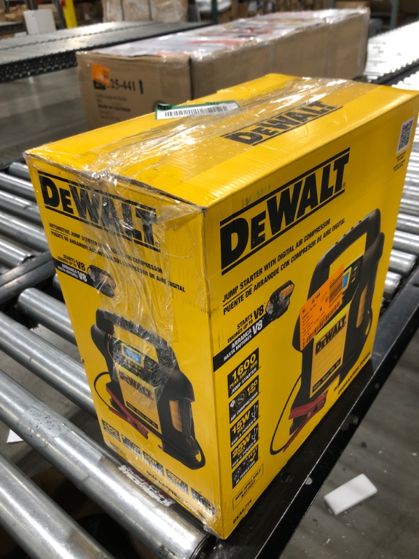 Photo 3 of DEWALT DXAEJ14-Type2 Digital Portable Power Station Jump Starter - 1600 Peak Amps with 120 PSI Compressor, AC Charging Cube, 15W USB-A and 25W USB-C Power for Electronic Devices 1600 Amps