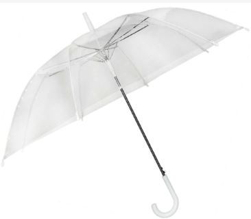 Photo 1 of  2 PAIRS OF Clear Wedding Umbrellas 46" Large Style Stick Umbrella – Windproof Auto Open J Hook Handle Canopy Rain Umbrellas (Crystal Transparent)