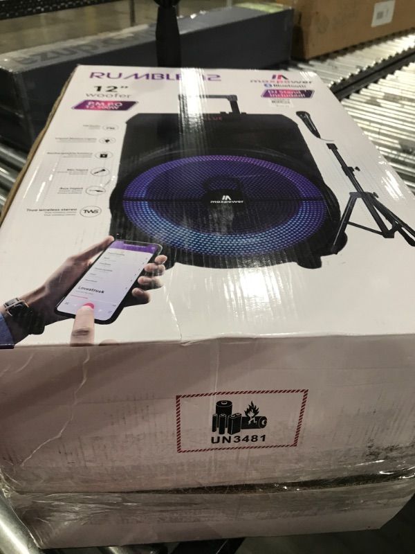 Photo 3 of Max Power Rumble 12" Woofer Bluetooth Trolley Speaker with Stand
