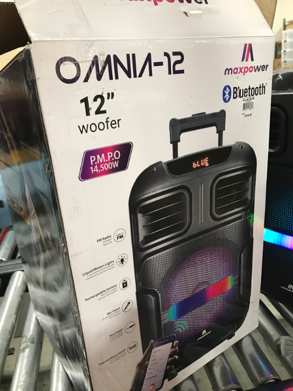 Photo 3 of Max Power Omnia 12" Woofer Karaoke Bluetooth Keg Speaker
