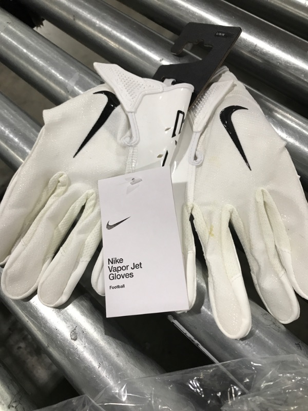 Photo 2 of Nike Vapor Jet 7.0 Football Gloves WHITE | WHITE | BLACK Large