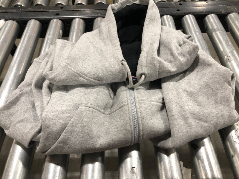 Photo 1 of Champion Light Grey Drawstring Zip-Up Hoodie (L)