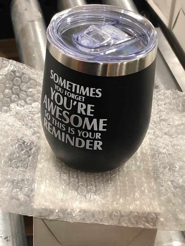 Photo 1 of 1 Pack Wine Tumbler for Employee Teacher Inspirational Birthday Graduation Gift You Are Awesome/Sister with Straw Stainless Steel 12 oz (Assorted Color)