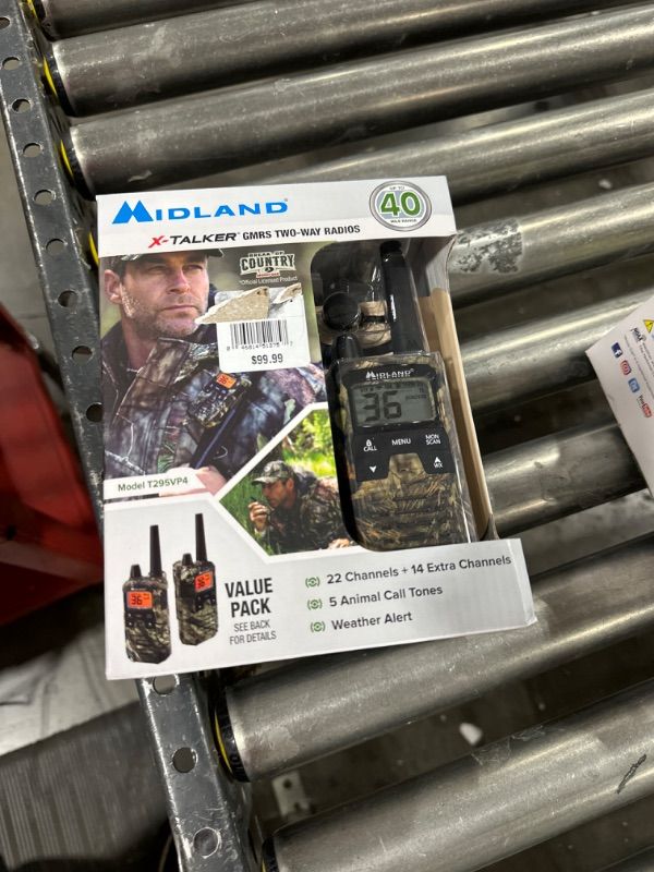 Photo 3 of Midland® - T295VP4 X-TALKER Walkie Talkies with 22 GMRS Channels – Two-Way Radio NOAA Weather Alert & Scan Technology, Dual Power Options, 121 Privacy Codes, Silent Operation – Camo, Set of 2 Pair Pack Camo