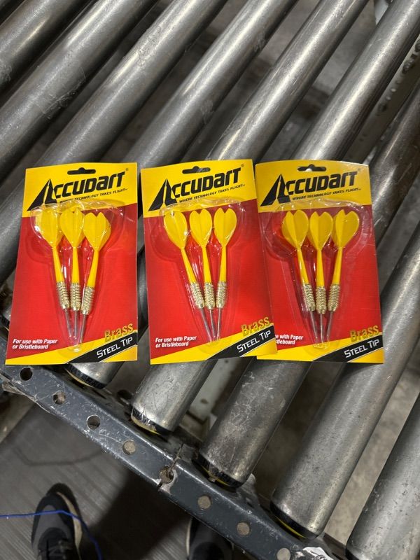 Photo 2 of Accudart Brass Dart Set 3 Pack Yellow