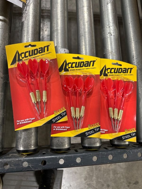 Photo 2 of Accudart Brass Dart Set 3 Pack Red