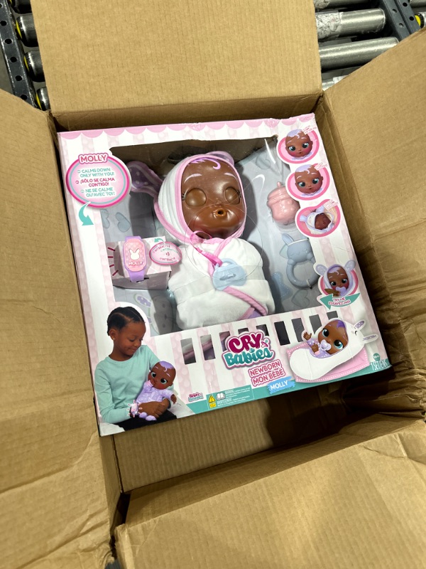 Photo 2 of Cry Babies Newborn Molly - Interactive Baby Doll with 20+ Baby Sounds, Girls & Kids Age 18M and Up