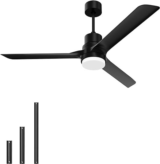 Photo 1 of Fans with Lights and Remote,  Ceiling Fan Outdoor Indoor Black Noiseless Reversible DC Motor for Patio Farmhouse Bedroom
