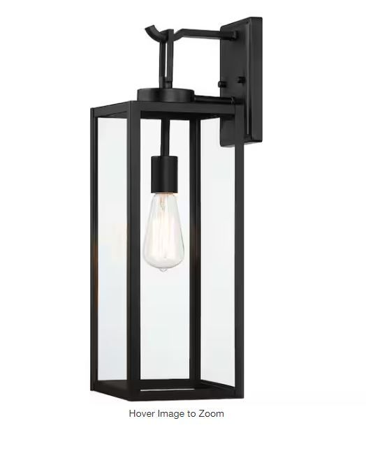 Photo 1 of 1-Light Black Big Size Outdoor Waterproof Wall Sconce