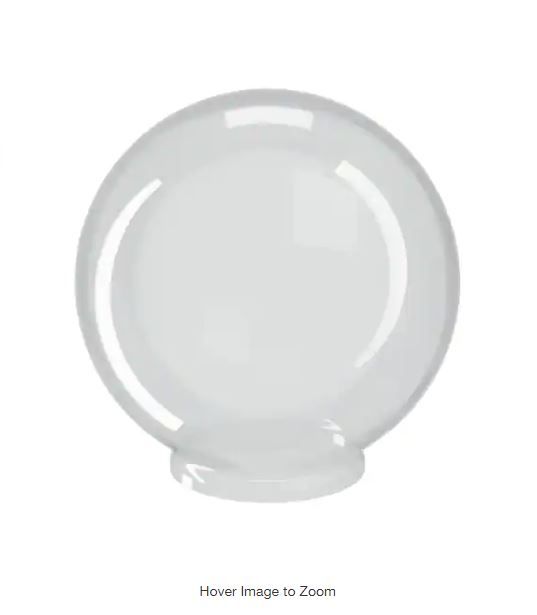 Photo 1 of 12 in. Dia Globe Clear Smooth Acrylic with 3.91 in. Outside Diameter Fitter Neck