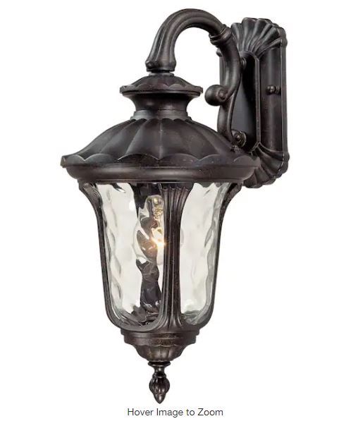 Photo 1 of 1-Light Vintage Bronze Outdoor Wall Mount Sconce