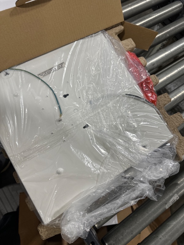 Photo 1 of 15 in. White LED Low-Profile Residential Square Flush Mount
