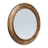 Photo 1 of 30 in. W x 0.75 in. H Wood Walnut Round Framed Decorative Mirror
