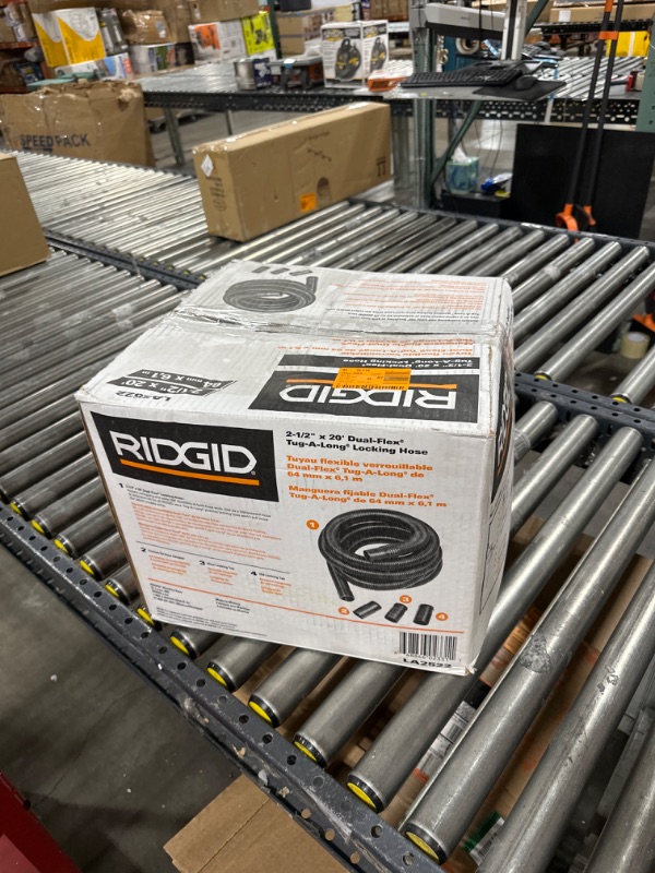 Photo 3 of 2-1/2 in. x 20 ft. Dual-Flex Tug-A-Long Locking Vacuum Hose for RIDGID Wet/Dry Shop Vacuums