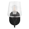 Photo 1 of Pavlen 5.5 in. 1-Lights Black Sconce with Clear Glass Shade
