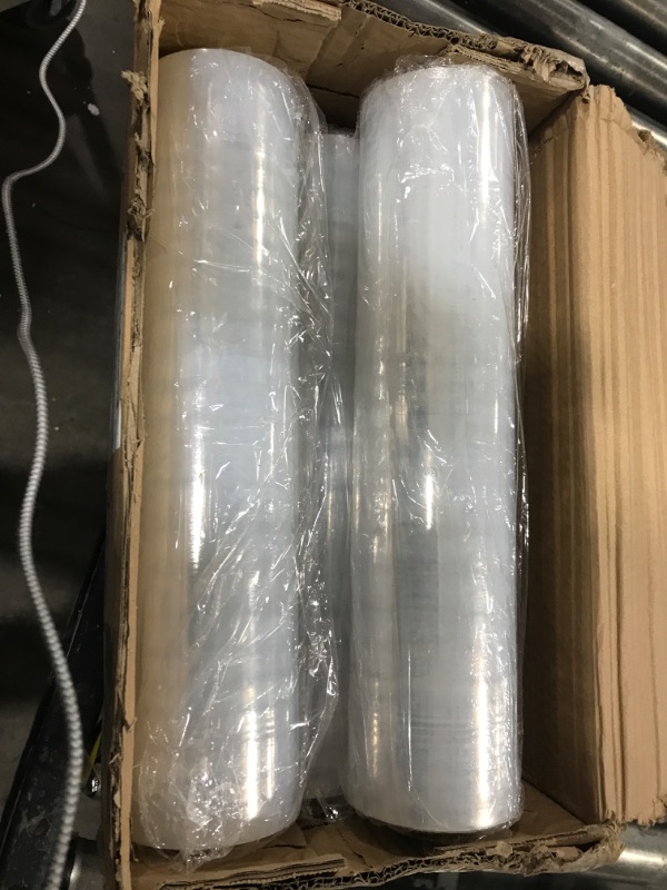Photo 2 of Stretch Film, HERKKA Stretch Wrap with Handles Industrial Strength, Moving Wrapping Plastic Roll, Shrink Wrap for Pallet Wrap, 15" x 1000 Feet, 4 Pack, 60 Gauge