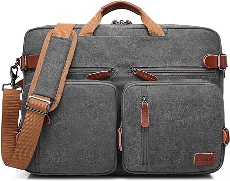 Photo 1 of CoolBELL Convertible Backpack Messenger Shoulder bag Laptop Case Handbag Business Briefcase Multi-functional Travel Rucksack Fits 15.6 Inch Laptop For Men/Women (Cancas Dark Grey)