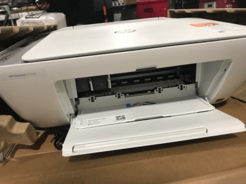 Photo 5 of HP DeskJet 2755e Wireless Color All-in-One Printer with bonus 6 months Instant Ink (26K67A), white