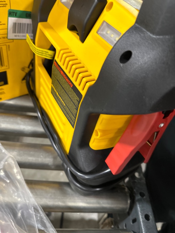 Photo 4 of DEWALT DXAEJ14 Digital Portable Power Station Jump Starter: 1400 Peak/700 Instant Amps, 120 PSI Digital Air Compressor, 3.1A USB Ports, Battery Clamps , Yellow