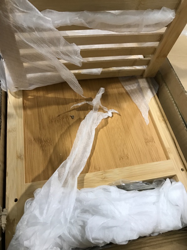 Photo 1 of WHOLE HOUSEWARES Bamboo Shoe Rack Cabinet - Shelf Storage with Doors for Bathroom, Bedroom, and Kitchen- Freestanding Entryway Organizer Furniture - Multi-Tier Wood Cabinets for Small Spaces