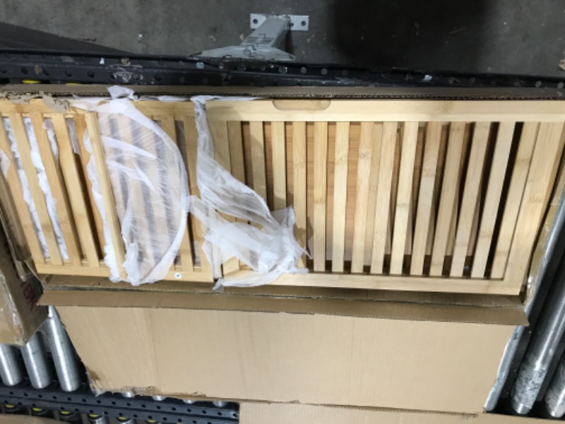 Photo 1 of WHOLE HOUSEWARES Bamboo Shoe Rack Cabinet - Shelf Storage with Doors for Bathroom, Bedroom, and Kitchen- Freestanding Entryway Organizer Furniture - Multi-Tier Wood Cabinets for Small Spaces