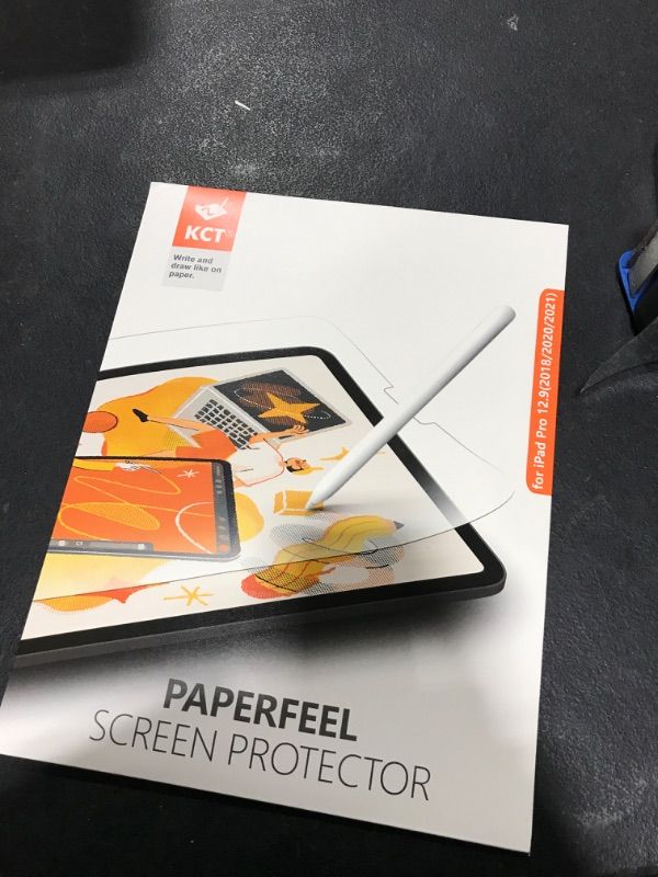 Photo 2 of KCT [3+2 Pack Paperfeel Screen Protector Compatible with iPad Pro 12.9 (2022 & 2021 & 2020) Draw Like Paper, Easy Installation, Anti-Glare & Matte - Camera Lens Protector Silver
