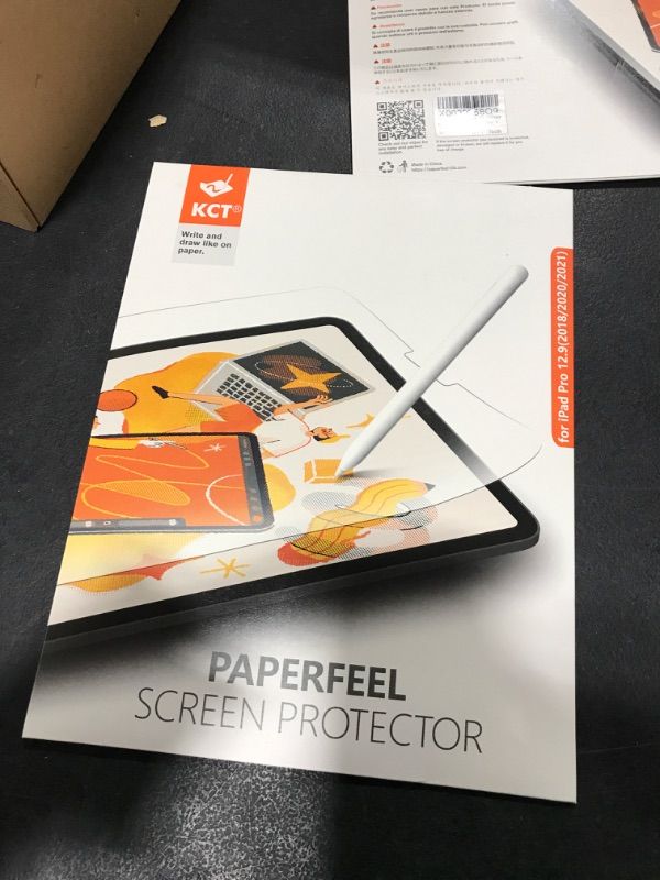 Photo 2 of KCT [3+2 Pack Paper Screen Protector Compatible with iPad Pro 12.9 (2022 & 2021 & 2020 Model), Draw Like Paper, Easy Installation, Anti-Glare & Matte - Camera Lens Protector Black
