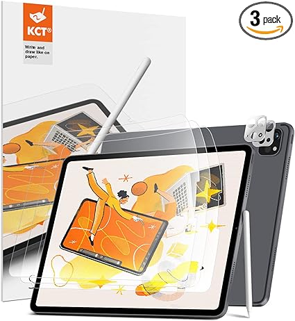 Photo 1 of KCT [3+2 PACK Paper Screen Protector Compatible with iPad Pro 11 Inch 2022&2021&2020 (4th&3rd&2nd) with Camera Lens Protector, Anti-Glare & Matte Film Compatible with Apple Pencil for Drawing
