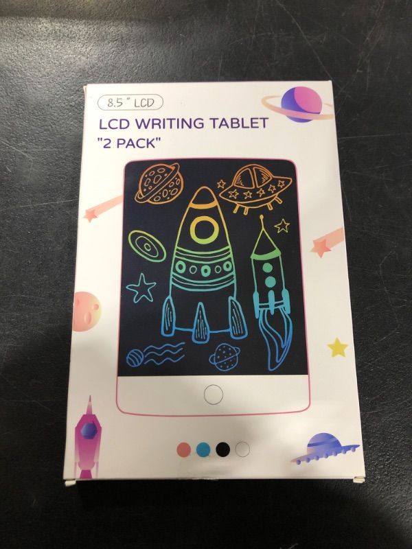 Photo 1 of 2 Pack LCD Writing Tablets for Kids Colorful Screen Doodle Board Reusable Drawing Pad Educational Learning Toys Gift for 3+ Years Old Boys Girls Toddlers 8.5 inch