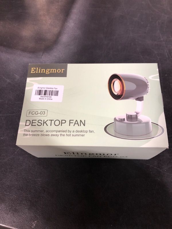 Photo 1 of Elingmor Desk Fan, Turbo Force Tabletop Fan with Aromatherapy Diffuser, 120 Degree Pivoting Head, 4000mAh 12 hours working time, 4-speeds Air Circulator Fan for Bedroom Home Office