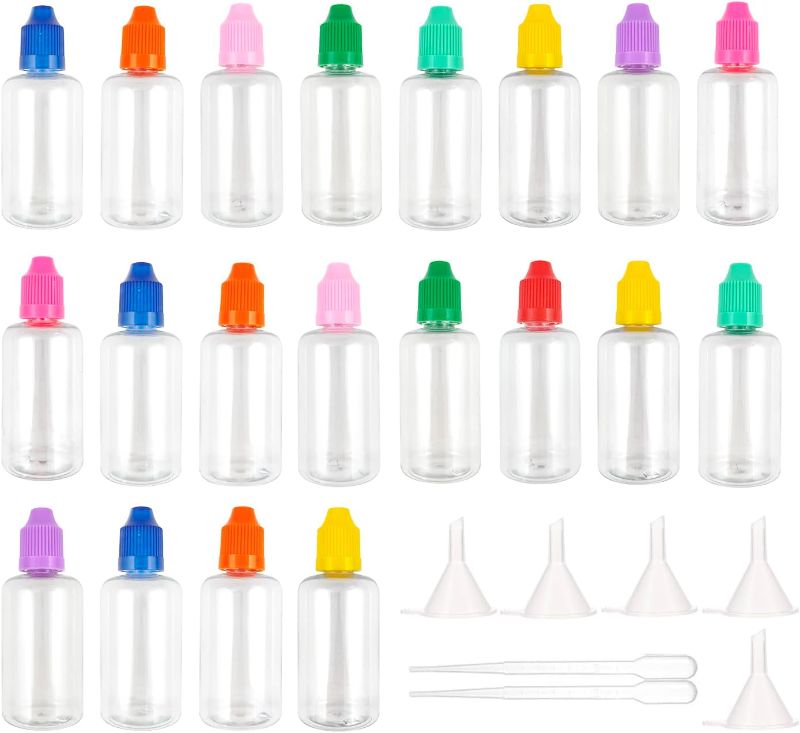 Photo 1 of 20 Pieces 50ml LDPE Dropper Bottle Plastic Liquid Bottle Small Dropper Bottle Empty Squeezable Liquid Dropper Bottles Eye Dropping Containers 