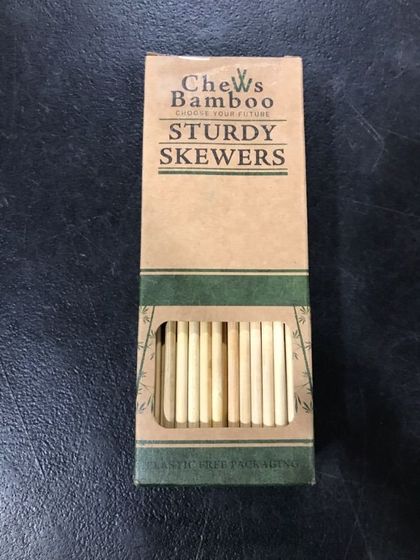 Photo 2 of Chews Bamboo Skewers 6 inch, 4mm Thick, Wooden Skewers for Grilling and Shish Kabob Skewers (100 Kebab sticks per Box) 6.0 Inches