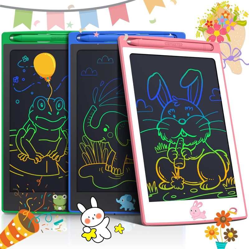 Photo 1 of BAVEEL 3 Pcs in 1 Pack LCD Writing Tablets for Kids, Toddler Toys Gifts for Age 2 3 4 5 6 Girls Boys Birthday Christmas. 8.5 Inch Doodle Pad Drawing Tablet for Class & Travel & Home. Blue/Green/Pink 