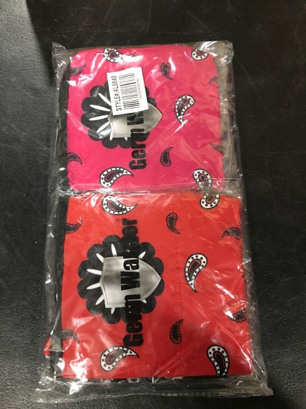 Photo 2 of 4 Pack Tubular Neck Gaiter Covering for Outdoors Dust Sun and Wind Black/Grey/White, Fuchsia/Black/White, Red/Black/White, Navy/Black/White Pack of 4