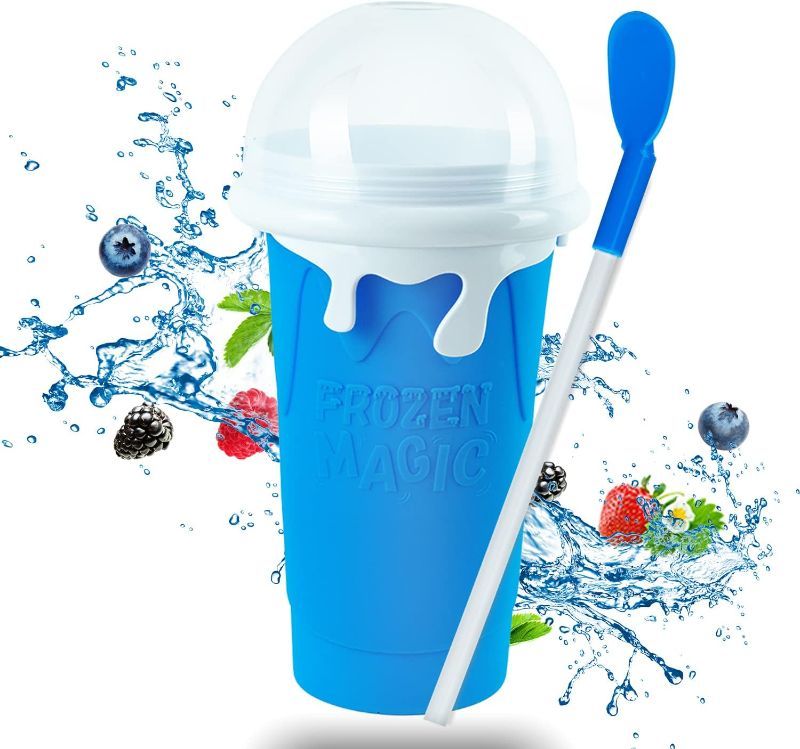 Photo 1 of Color Land Slushie Maker Cup, Upgrade 500ml,Instant Slushy Maker Cup Double Layer - Magic Quick Frozen Smoothies Cup, Cooling Cup, Cool gadgets Tiktok Trend Items, Cool Stuff Birthday Gifts - Blue 