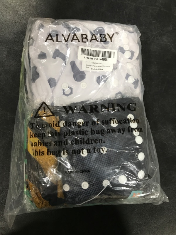 Photo 2 of ALVABABY 6 Pack with 12 Inserts Baby Diaper Pocket Cloth Diapers Reusable Washable Adjustable for Baby Boys and Girls 6DM35 Boy Color35 One Size (Pack of 18)