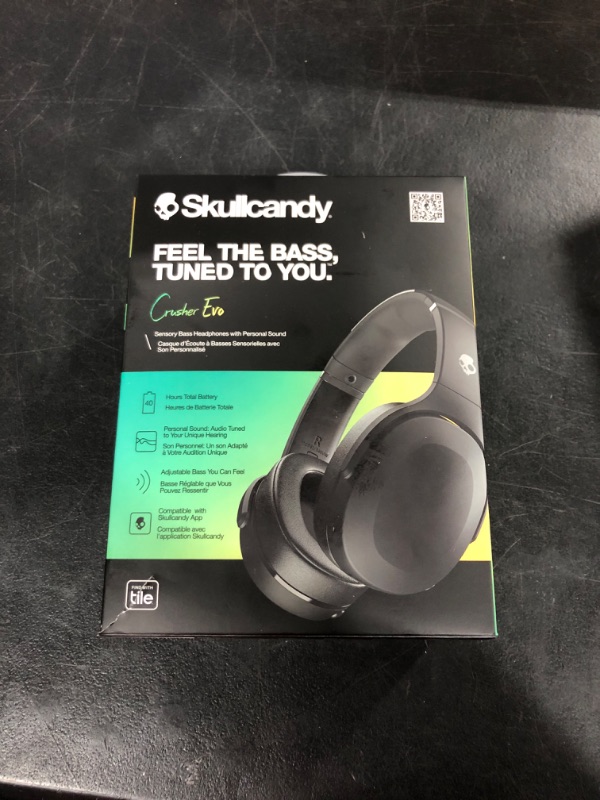 Photo 1 of Skullcandy Crusher Evo Over-Ear Wireless Headphones - Black (Discontinued by Manufacturer) True Black Single Crusher Evo