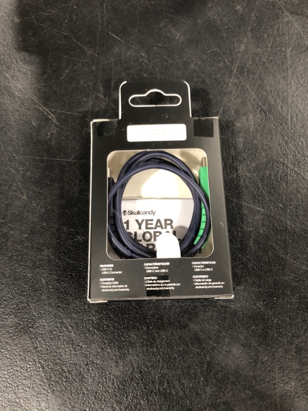 Photo 2 of Skullcandy Line USB C Charger Cable, 60W USB C to USB C with Fast Charging for iPad/Mini/Pro/Air, Macbook Pro, Samsung Galaxy, Switch, 4ft - Blue/Green USB-C to USB-C Dark Blue/Green 4ft