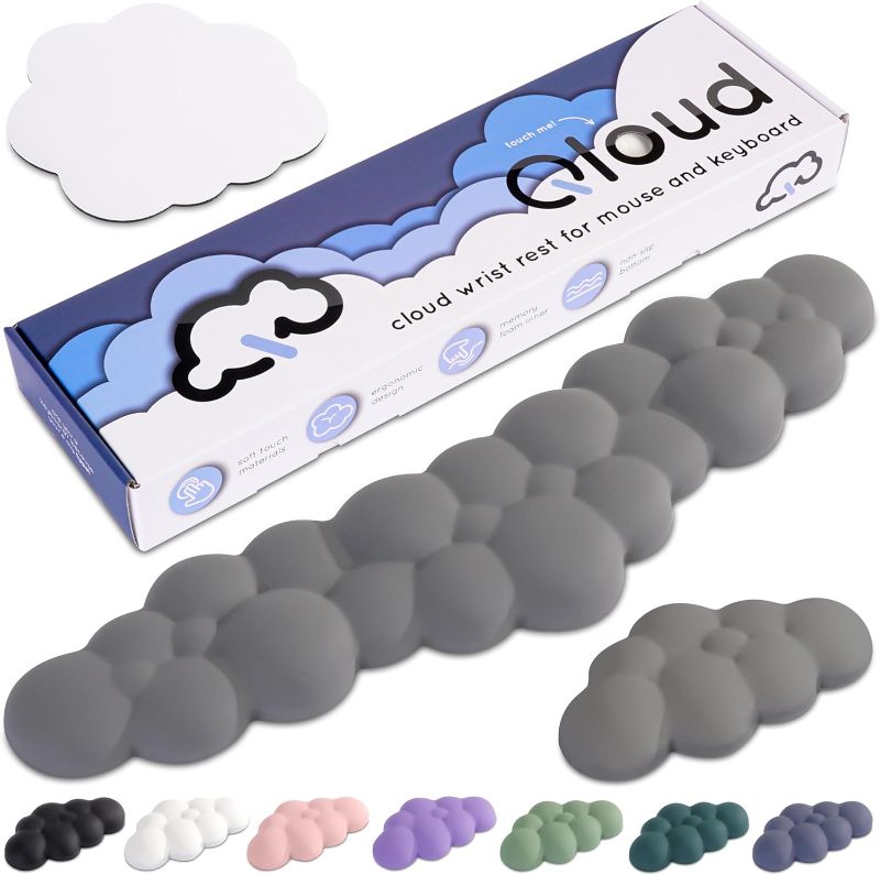 Photo 1 of Qloud Cloud Wrist Rest Keyboard – Cloud Palm Rest Keyboard Rest Desk Cloud Wrist Pad – Keyboard Wrist Rest for Computer Keyboard Gaming Wrist Rest Cloud Arm Rest Keyboard Wrist Pad - Matte Black